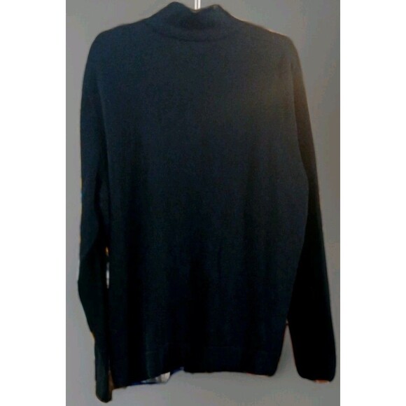Cubavera Black Full Zip Knit Sweater L Cotton Minimalist Old Money EUC - Picture 6 of 7